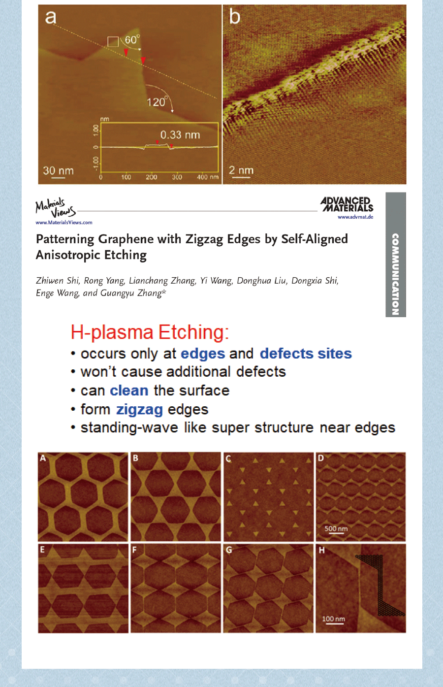 CVD应用——Graphene的各向异性刻蚀技术发展2