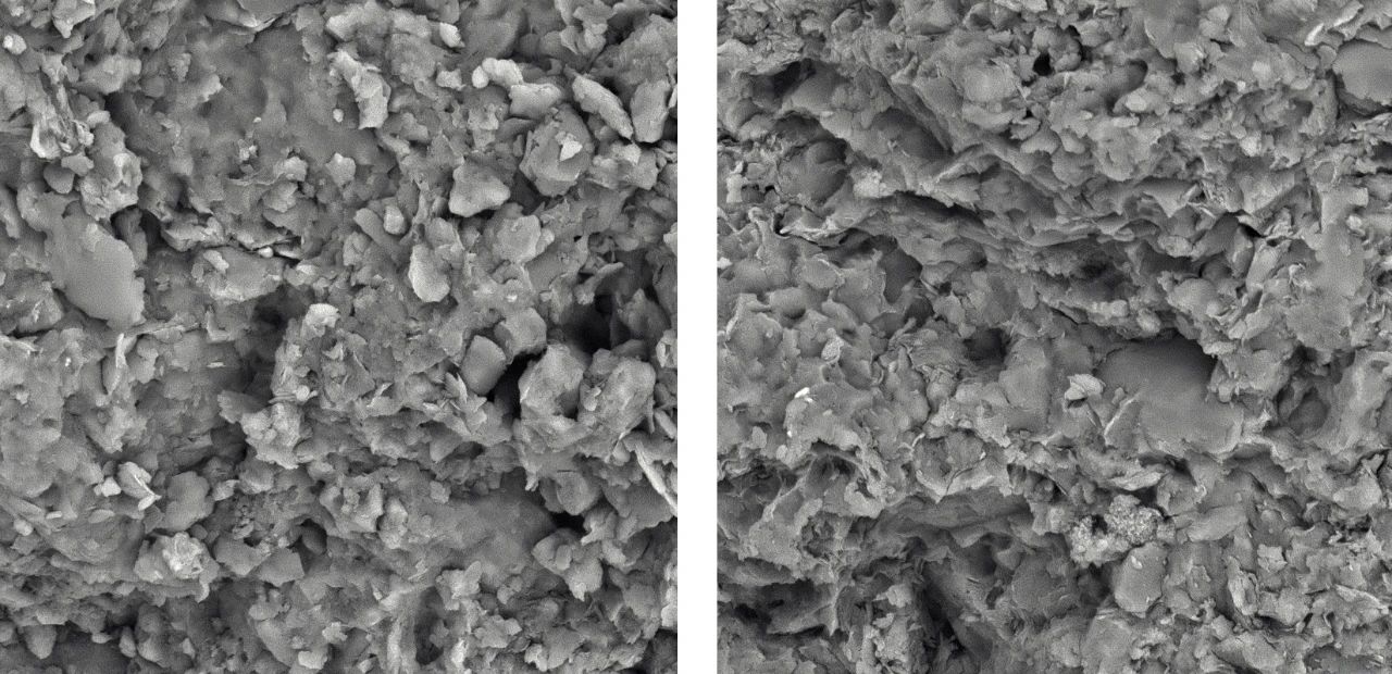 含水泥岩与干燥泥岩表征图