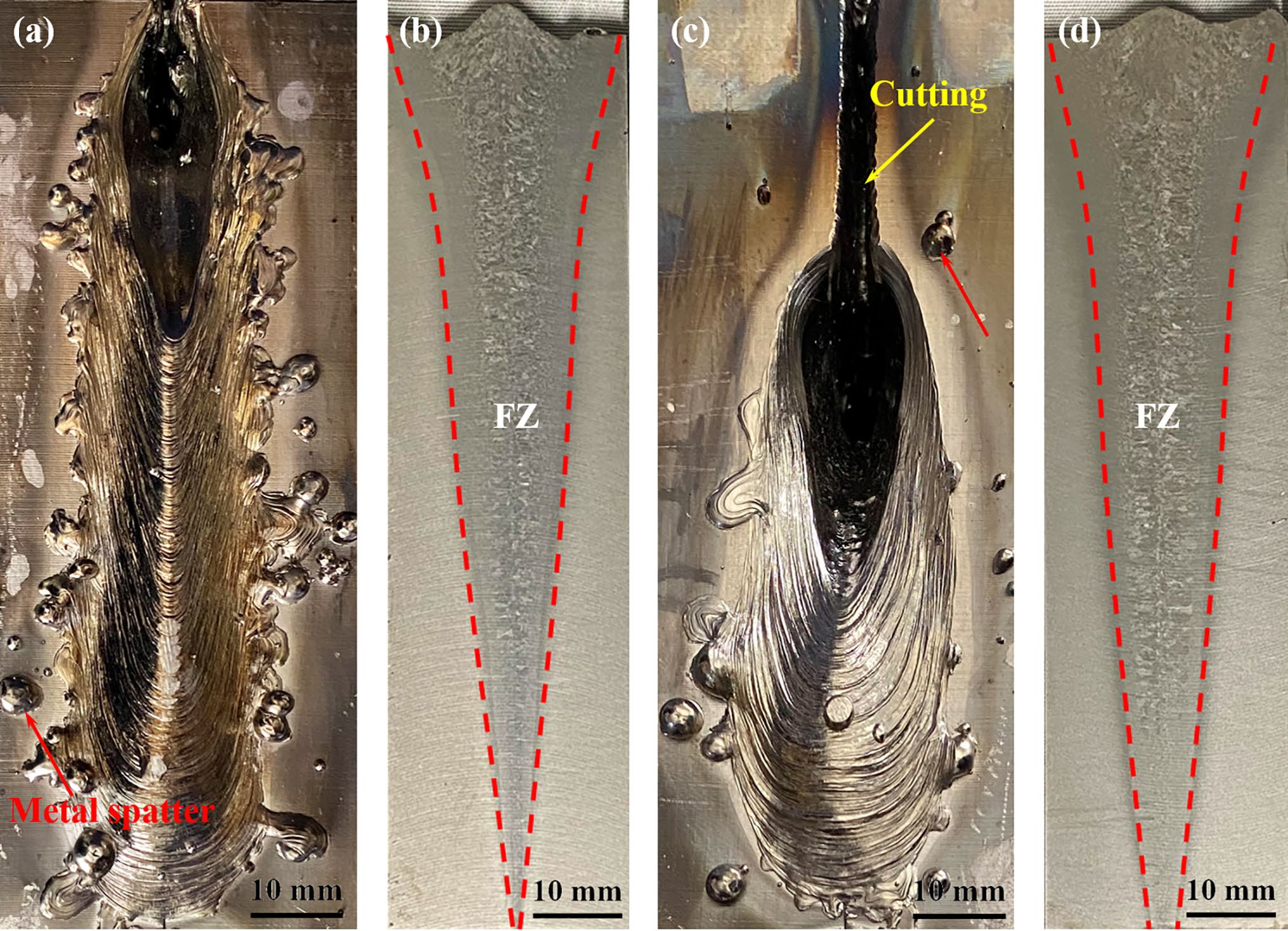 Ti-6Al-4V ELI合金超厚板EBW接头在不同束流参数下的典型宏观形貌